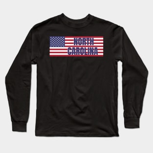 North Carolina State in American Flag Long Sleeve T-Shirt